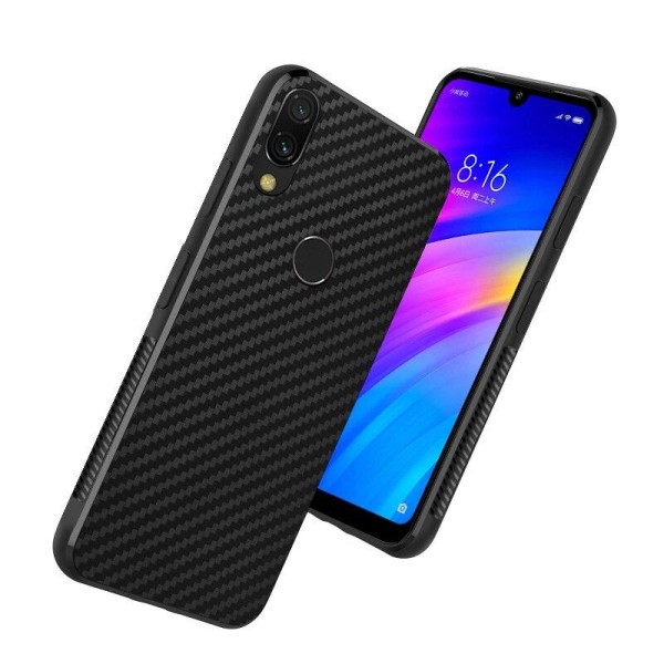 Carbon Fiber TPU Case Xiaomi Redmi Note 7 - Musta - enemmän värejä Black