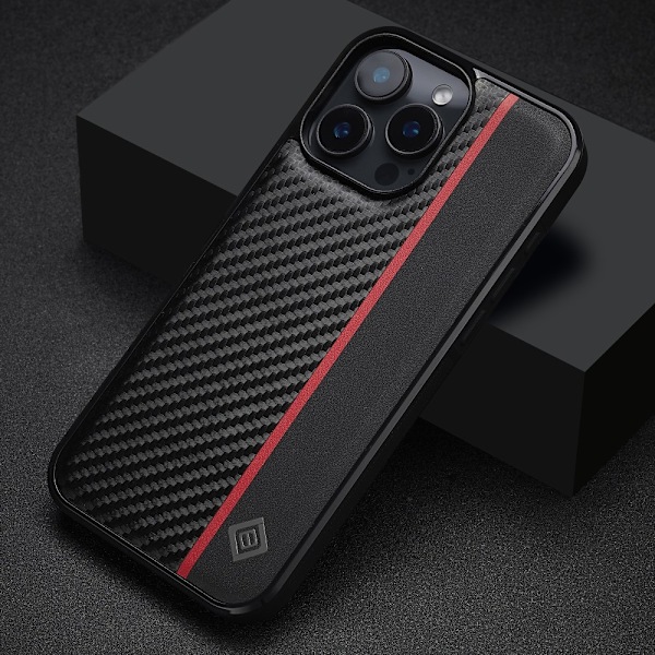 LC.IMEEKE iPhone 16 Pro Carbon Fiber Skal Svart