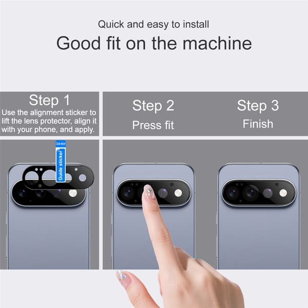 IMAK Kamerabeskyttelse af hærdet glas til Google Pixel 11 Pro - Sort Black