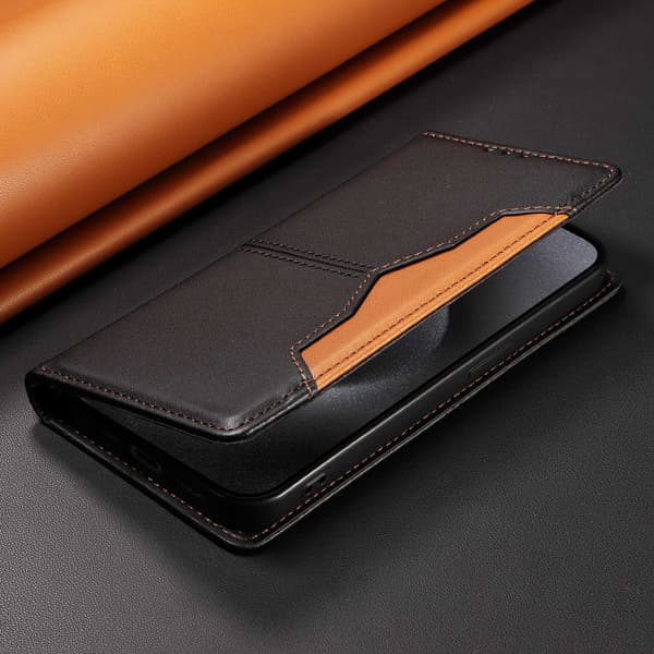 SKALO PU-Læder Flip Cover til iPhone 18 Pro Max - Sort Black