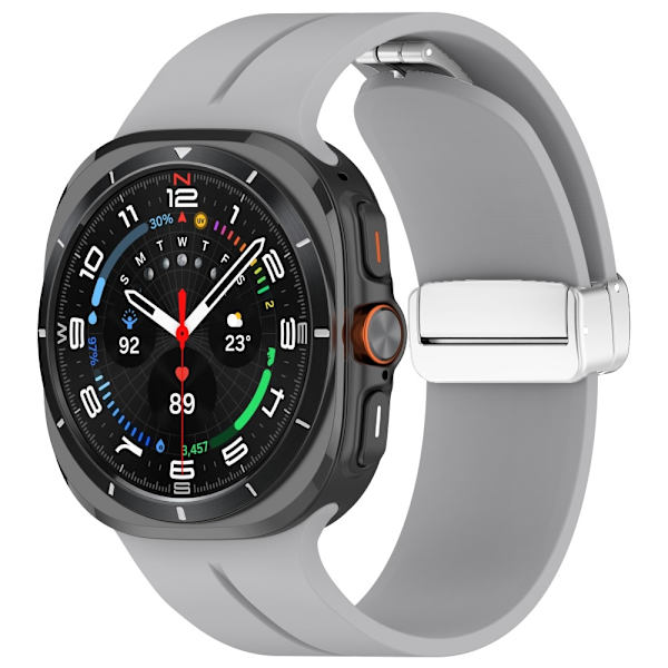 SKALO Silikonearmbånd metallspænde Samsung Watch Ultra 47mm - Vælg farve Grey