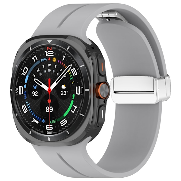 SKALO Silikoniranneke metallisolki Samsung Watch Ultra 47mm - Valitse väri Grey