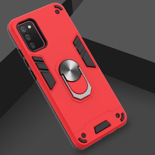 SKALO Samsung A02s / A03s Armor Hybrid Metallring skal - Röd Red