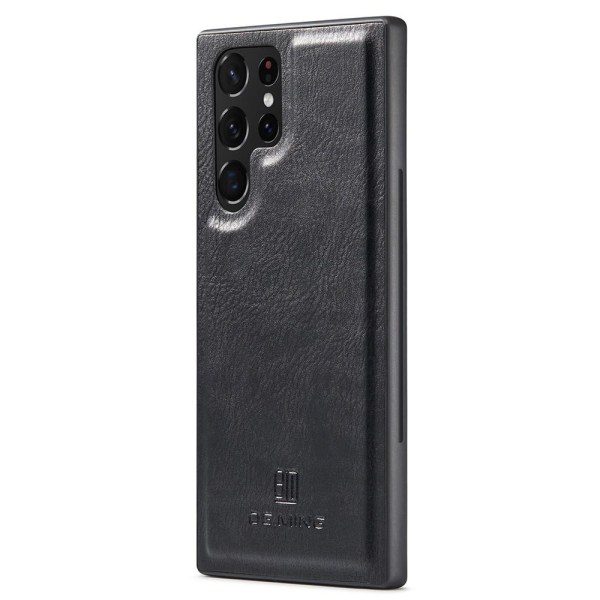 DG MING Samsung S22 Ultra 2-in-1 magneettinen lompakkokotelo - musta Black