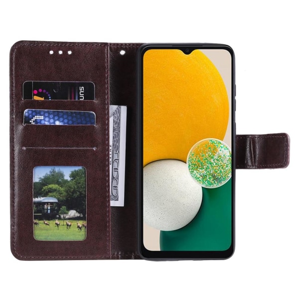 SKALO Samsung A13 4G Mandala lompakkokotelo - Tummanruskea Dark brown
