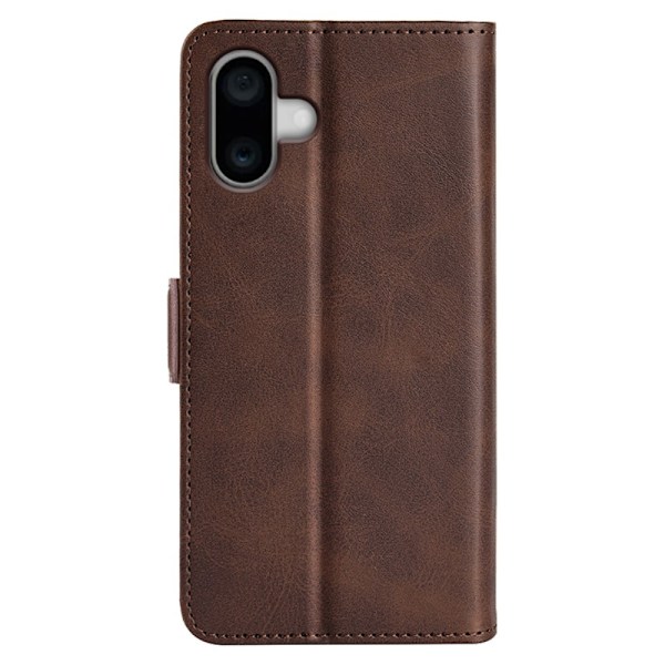 SKALO iPhone 16 Premium Wallet Lompakkokotelo - Ruskea Brown