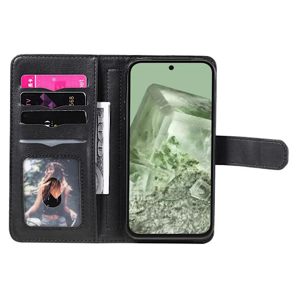 SKALO Google Pixel 8a 10-lokeroa Lompakkokotelo - Musta Black