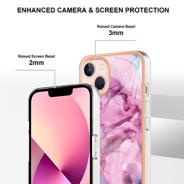 SKALO iPhone 15 Marmor TPU-skal - Motiv 3 multifärg