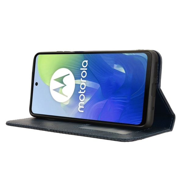 SKALO Motorola Moto G04 Embossed Premium Plånboksfodral - Blå Blå