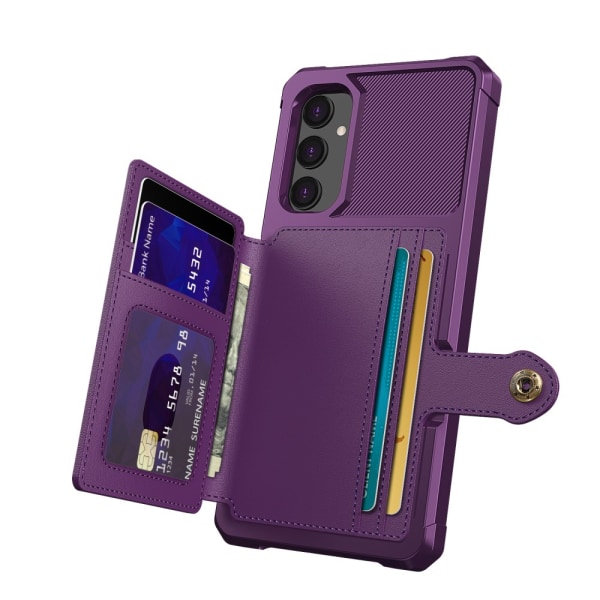 SKALO Samsung A05s 4G Stødsikker cover med pung - Lilla Purple