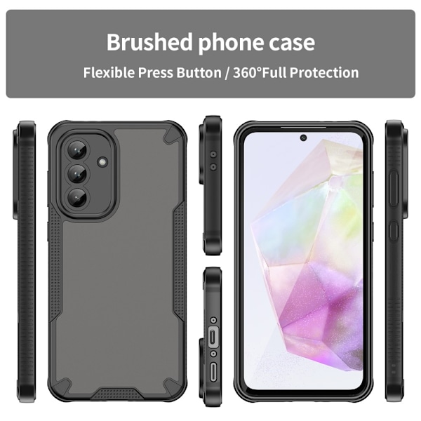 SKALO Samsung A56 5G Armor Hybrid Frosted Skal - Svart Svart