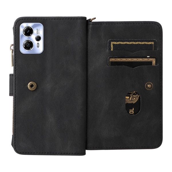 SKALO Motorola Moto G23 4G Big Wallet 17-FACK Plånboksfodral - Svart Svart