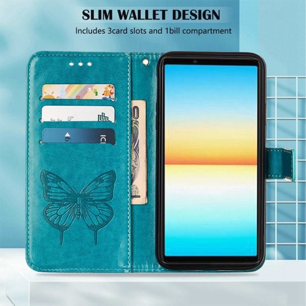 SKALO Sony Xperia 10 IV Mandala lompakkokotelo - Sininen Blue
