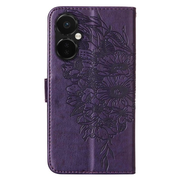 SKALO OnePlus Nord CE 3 Lite 5G Mandala Butterfly Plånboksfodral - Mörklila Mörklila