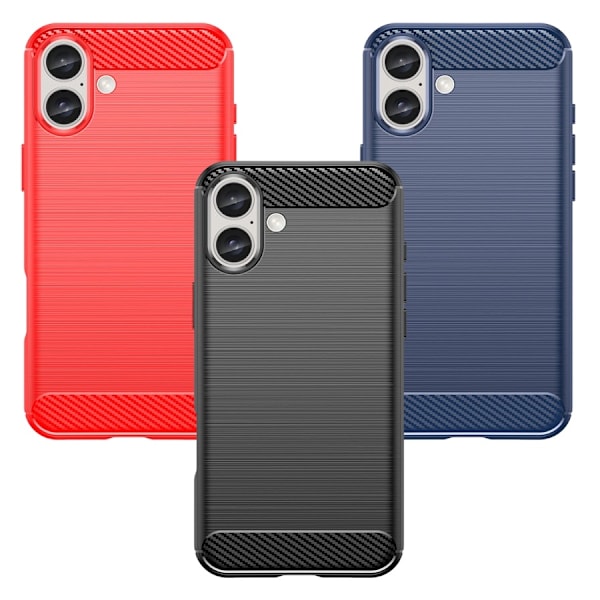 SKALO iPhone 16 Plus Armor Carbon Stødsikker TPU-cover - Vælg farve Blue