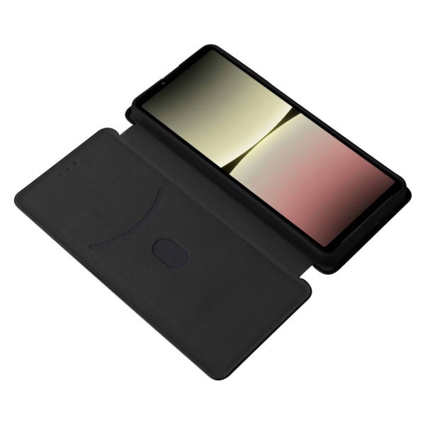 SKALO Sony Xperia 10 V Carbon Fiber Pungetui - Sort Black