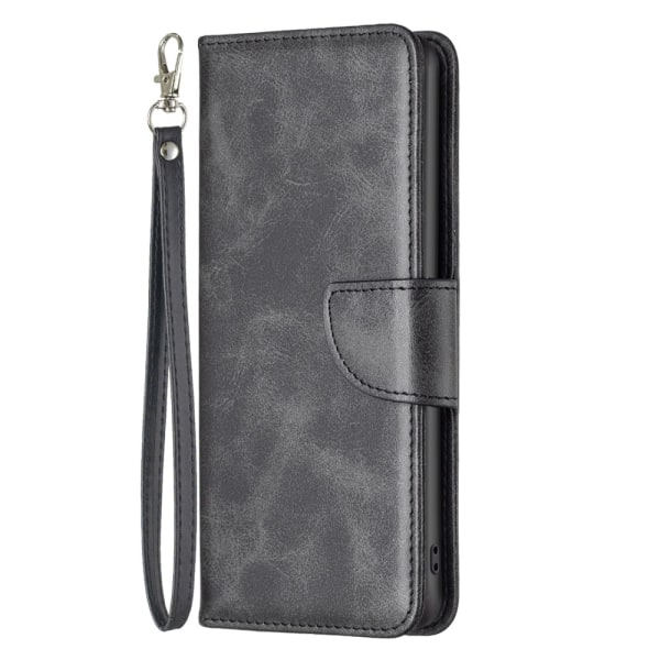 SKALO iPhone 15 Flip Cover m. pung i PU-læder - Sort Black