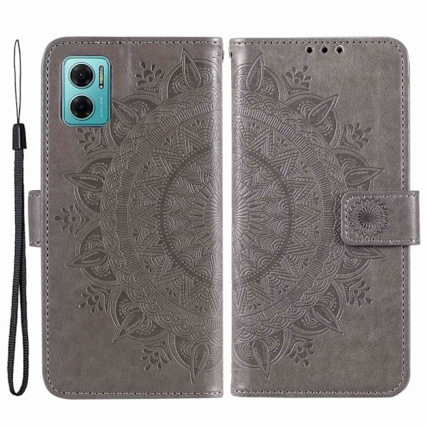 SKALO Xiaomi Redmi 10 5G Mandala Plånboksfodral - Grå grå