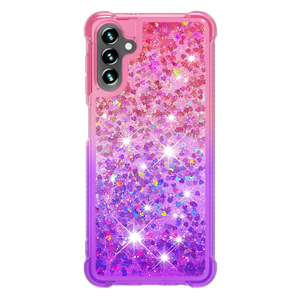 SKALO Samsung A34 5G Kvicksand Glitter Hjärtan TPU-skal - Rosa-Lila multifärg