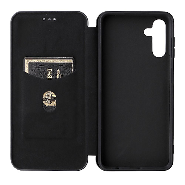 SKALO Samsung A13 5G Carbon Fiber Lompakkokotelo - Musta Black