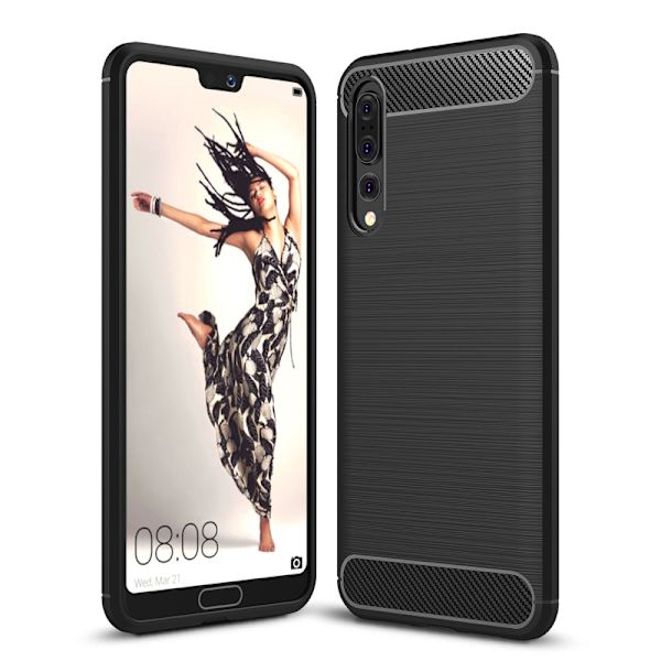 SKALO Huawei P20 Pro Armor Carbon Stødsikker TPU-cover - Vælg farve Red