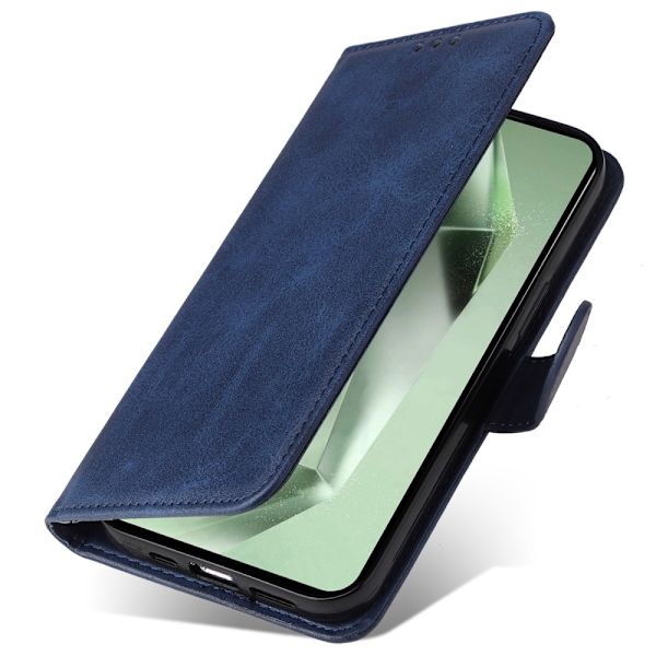 SKALO Samsung S24 FE PU-læder Pungetui - Vælg farve Blue