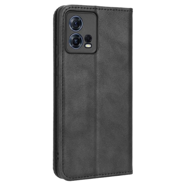 SKALO Motorola Edge 30 Fusion 5G Embossed Premium Plånboksfodral - Svart Svart