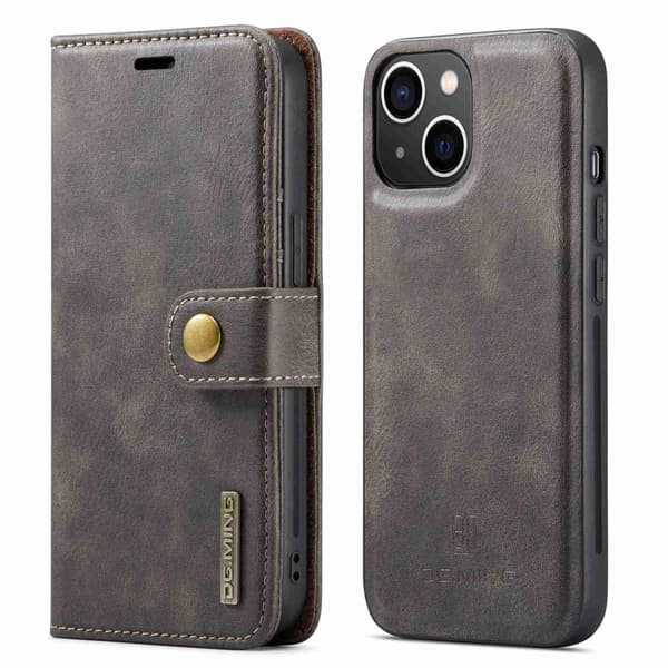 DG MING iPhone 14 Plus 2-i-1 Magnet Plånboksfodral - Grå grå