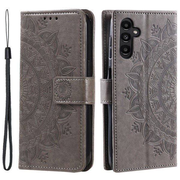 SKALO Samsung S24 Mandala Flip Cover - Grå Grey