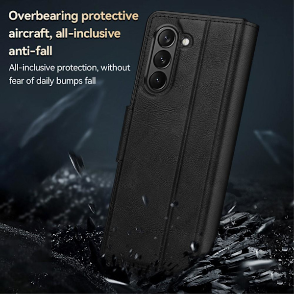SKALO Samsung Z Fold5 SULADA PU-Läder Fold Fodral - Svart Svart