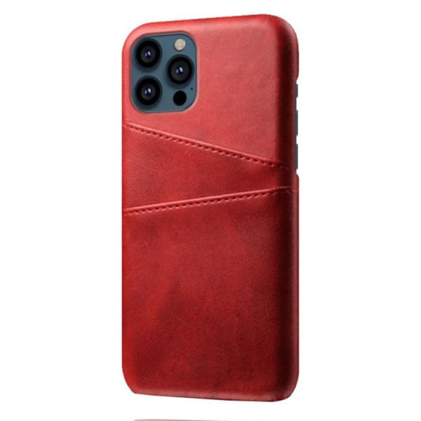 SKALO iPhone 13 Pro PU nahkainen korttikotelon kansi - punainen Red