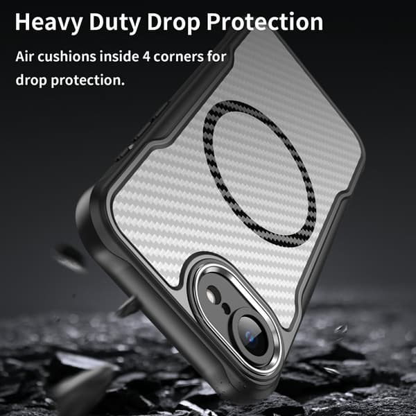 SKALO Translucent Carbon Cover til iPhone 17e - Sort Black