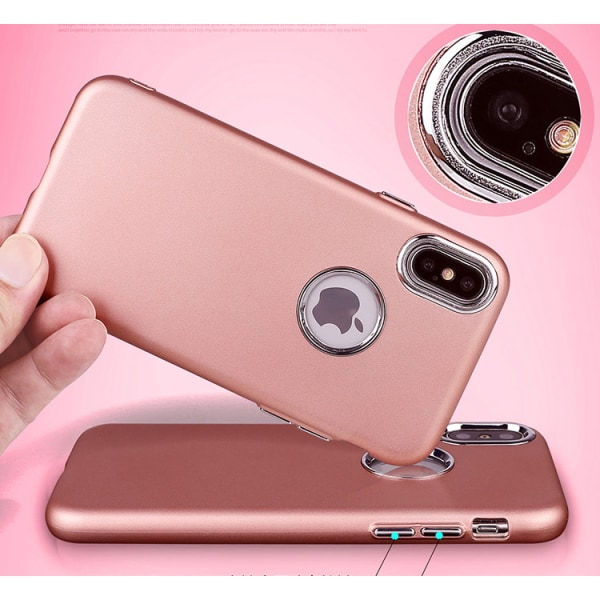 iPhone X/Xs | TPU-Skal Metallknappar Pink