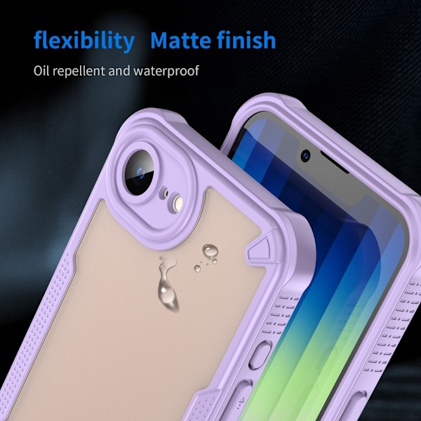 SKALO iPhone 16e Armor Hybrid Frosted Cover - Lilla Purple