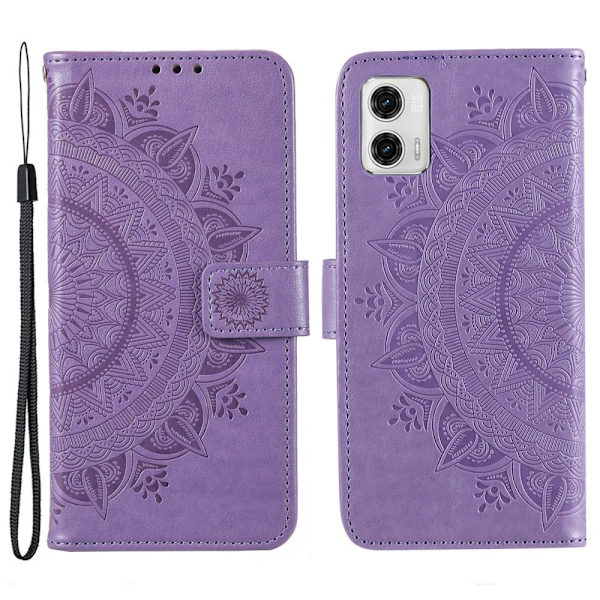 SKALO Motorola Moto G73 5G Mandala Flip Cover - Lilla Purple