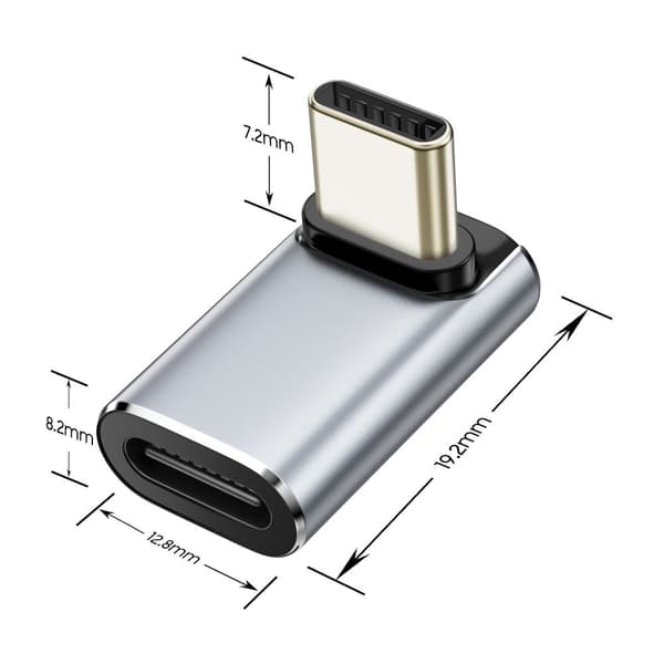 Tech-Protect UltraBoost AA02 vinkeladapter USB-C 100W - Grå Grey