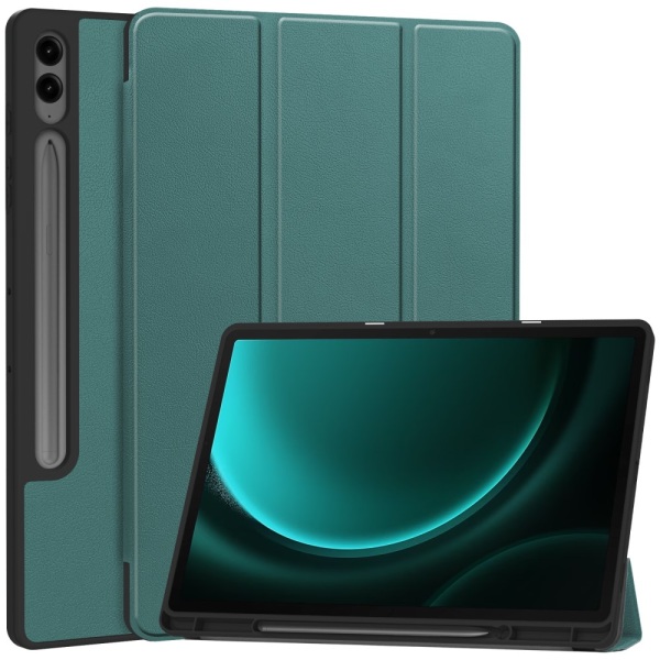 SKALO Samsung Tab S9+/S9 FE+ Trifold Suojakotelo - Vihreä Green