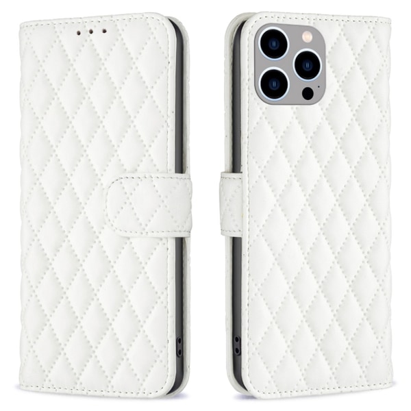 SKALO iPhone 15 Pro BINFEN COLOR Quiltet Pung - Hvid White