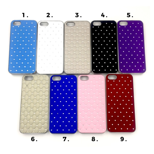 Quiltat skal med diamanter iPhone 5/5S/SE(1a generationen) - fler färger Svart