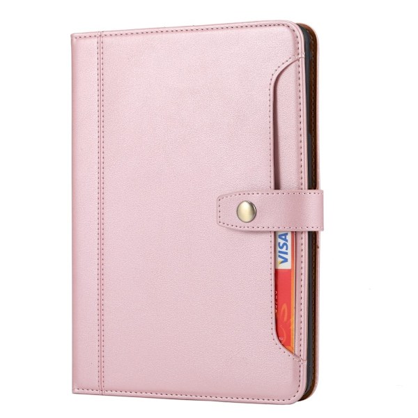 SKALO iPad 11" (2025) PU-nahkainen lompakkokotelo, jossa on kynäosasto - Pinkki Pink