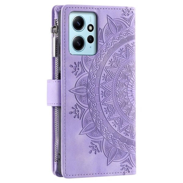 SKALO Xiaomi Redmi Note 12 4G Big Wallet Mandala Pungetaske - Li Purple