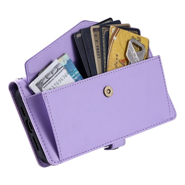 SKALO iPhone 16e PU-Læder Kuvert Flip Cover - Lilla Purple