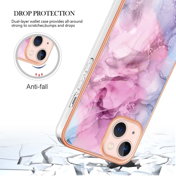 SKALO iPhone 15 Marmor TPU-skal - Motiv 3 multifärg