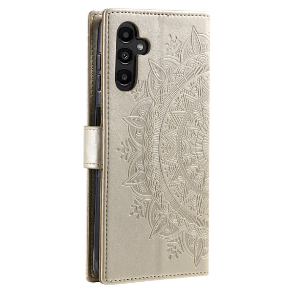 SKALO Samsung A56 5G Mandala Lompakkokotelo - Kulta Gold