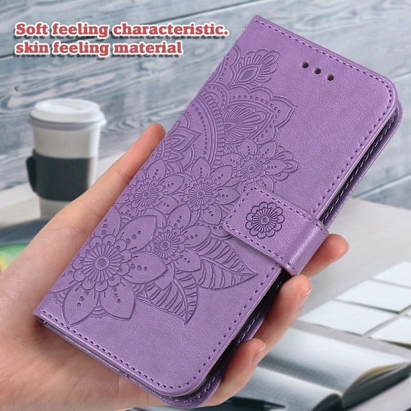 SKALO Motorola Moto G75 5G Mandala Flip Cover - Lilla Purple