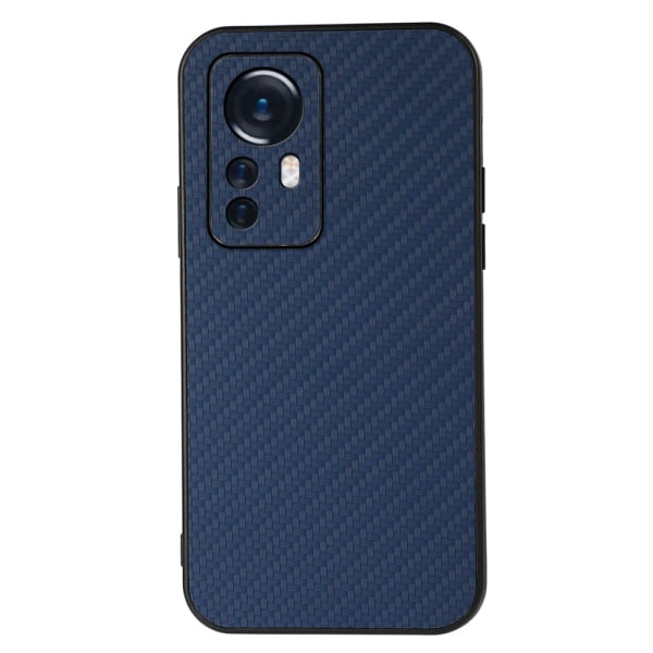 SKALO Xiaomi 12 Pro Carbon Fiber TPU-suojakuori - Sininen Blue