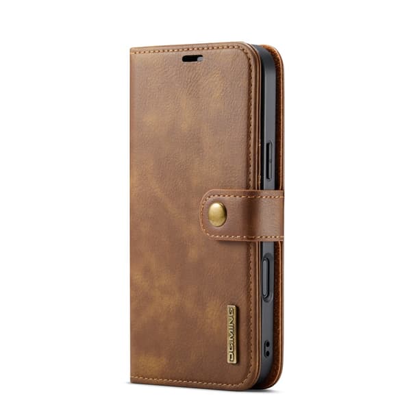 DG MING 2-i-1 Magnet Flip Cover til iPhone 18 Pro - Brun Brown