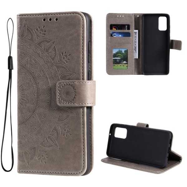 SKALO Samsung A53 5G Mandala lompakkokotelo - Harmaa Grey