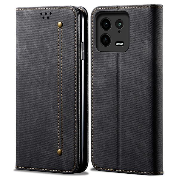 SKALO Xiaomi 13 Pro 5G Jeans Flip Cover - Sort Black