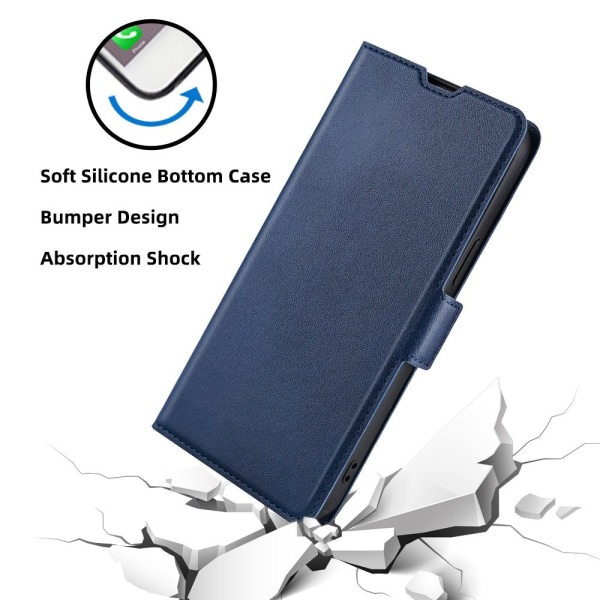 SKALO Asus Zenfone 9 5G Ultratynd Premium Wallet Case - Blå Blue